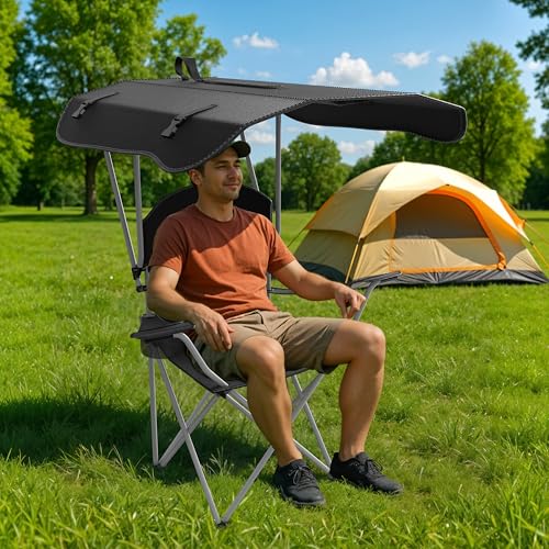 YSSOA Removable Footrest Reclining Camping Chair, Black J500901