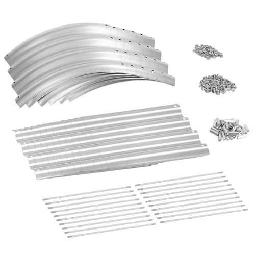 Land Guard 8ft Galvanized Raised Garden Bed Kit, Oval Metal Outdoor Planter Box, Silver D8675