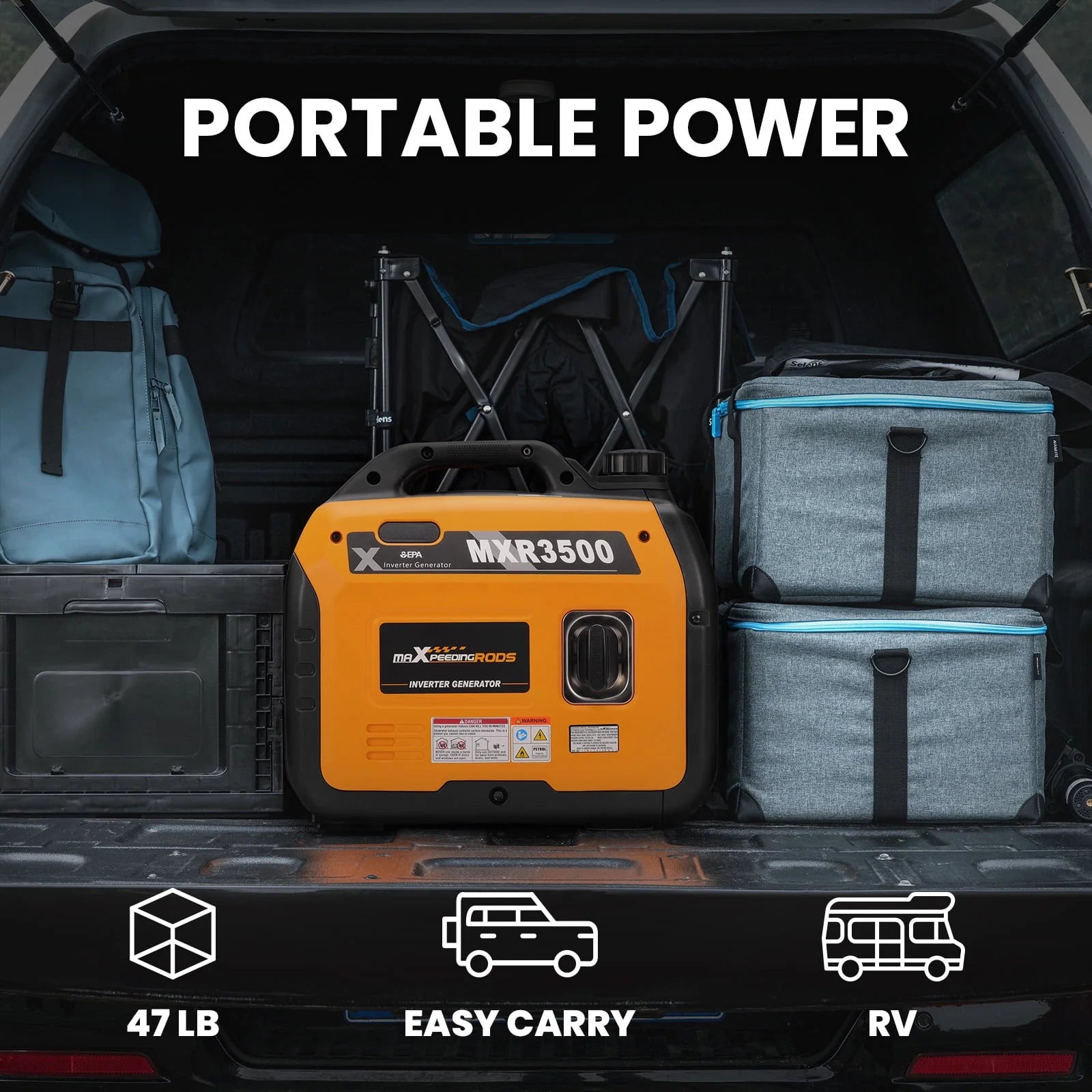 Portable Inverter Generator 3500W Ultralight Electric Start J9287