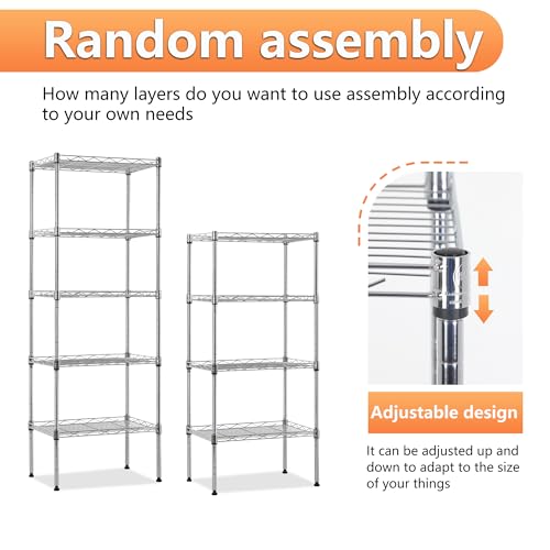 4 Tier NSF Wire Shelving Unit Heavy Duty Steel Storage Rack, Black X19089