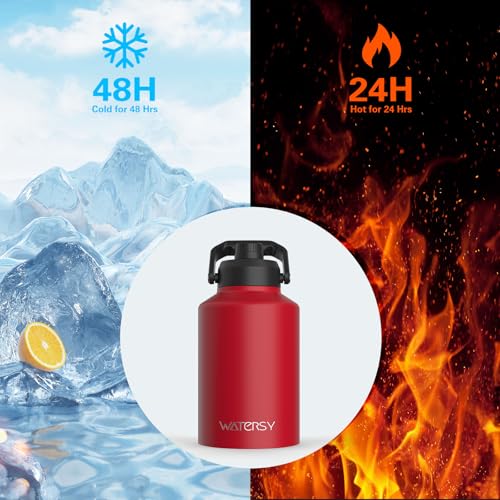 128oz Insulated Stainless Steel Water Bottle with Handle, Black W803