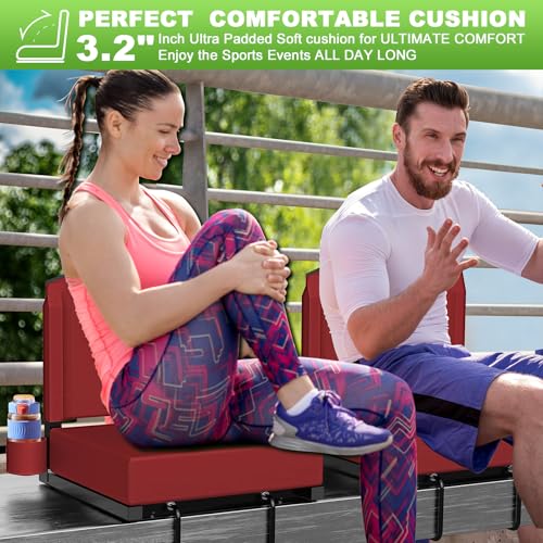Stadium Seat with Back Support, Portable Bleacher Seat, Black V308