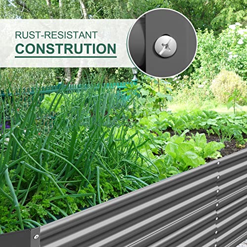 Land Guard 8×4×2 ft Galvanized Raised Garden Bed Kit for Vegetables D685