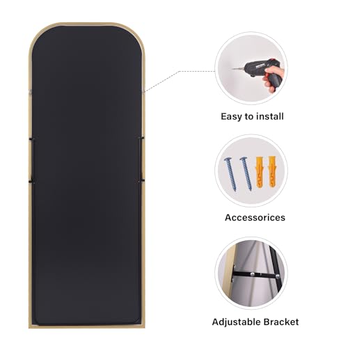 HARRITPURE 57"x20" Full Length Mirror with Aluminum Frame, Gold A38098