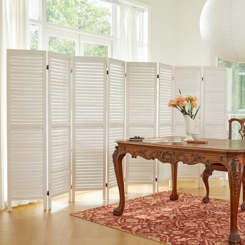 Room Partitions and Dividers, 5.6 Ft Tall Folding Wood Screen, 4 Panels S6959