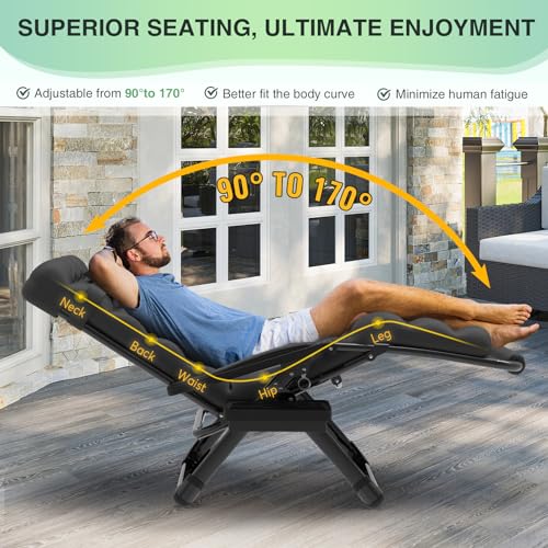 Suteck Zero Gravity Chair Reclining Camping Lounge with Removable Cushion and Cup Holder Z41184