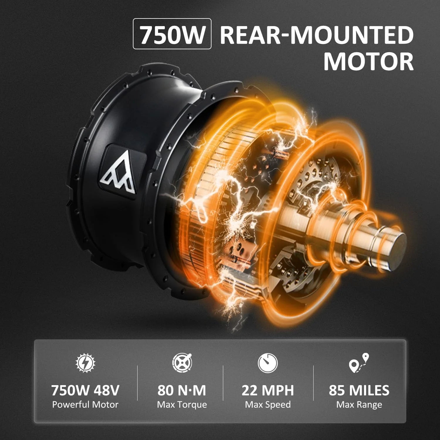 Addmotor M-330II Step-Thru Electric Trike for Adults, Fat Tire, 750W, Black F126087