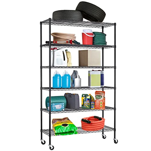 4 Tier NSF Wire Shelving Unit Heavy Duty Steel Storage Rack, Black X19089