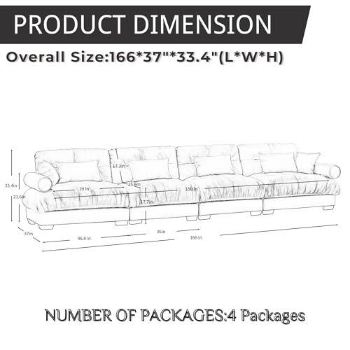 130" Modular Sectional Sofa with Movable Ottoman, Velvet Upholstered, Green Y4976