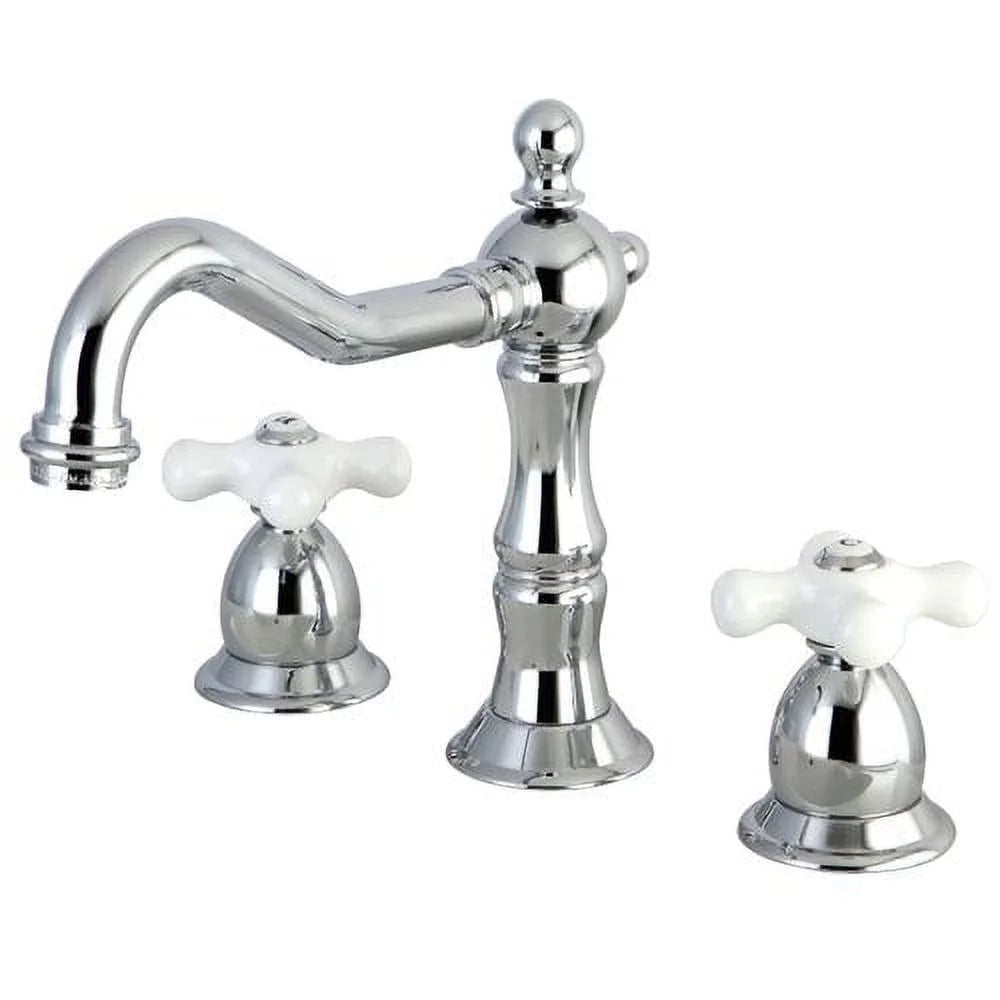 Baltimore Widespread Bathroom Faucet with Porcelain Cross Handles, Chrome Z540