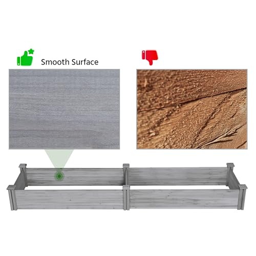 Yaheetech 8×2ft Wooden Raised Garden Bed for Flowers Vegetables Herbs Outdoor E283112