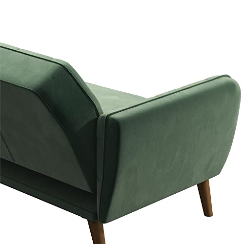 Novogratz Tallulah Memory Foam Futon Convertible Couch, Camel Faux Leather F5939