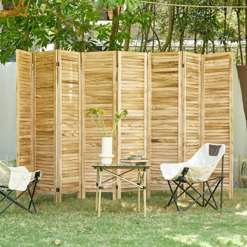 Room Partitions and Dividers, 5.6 Ft Tall Folding Wood Screen, 4 Panels S6959