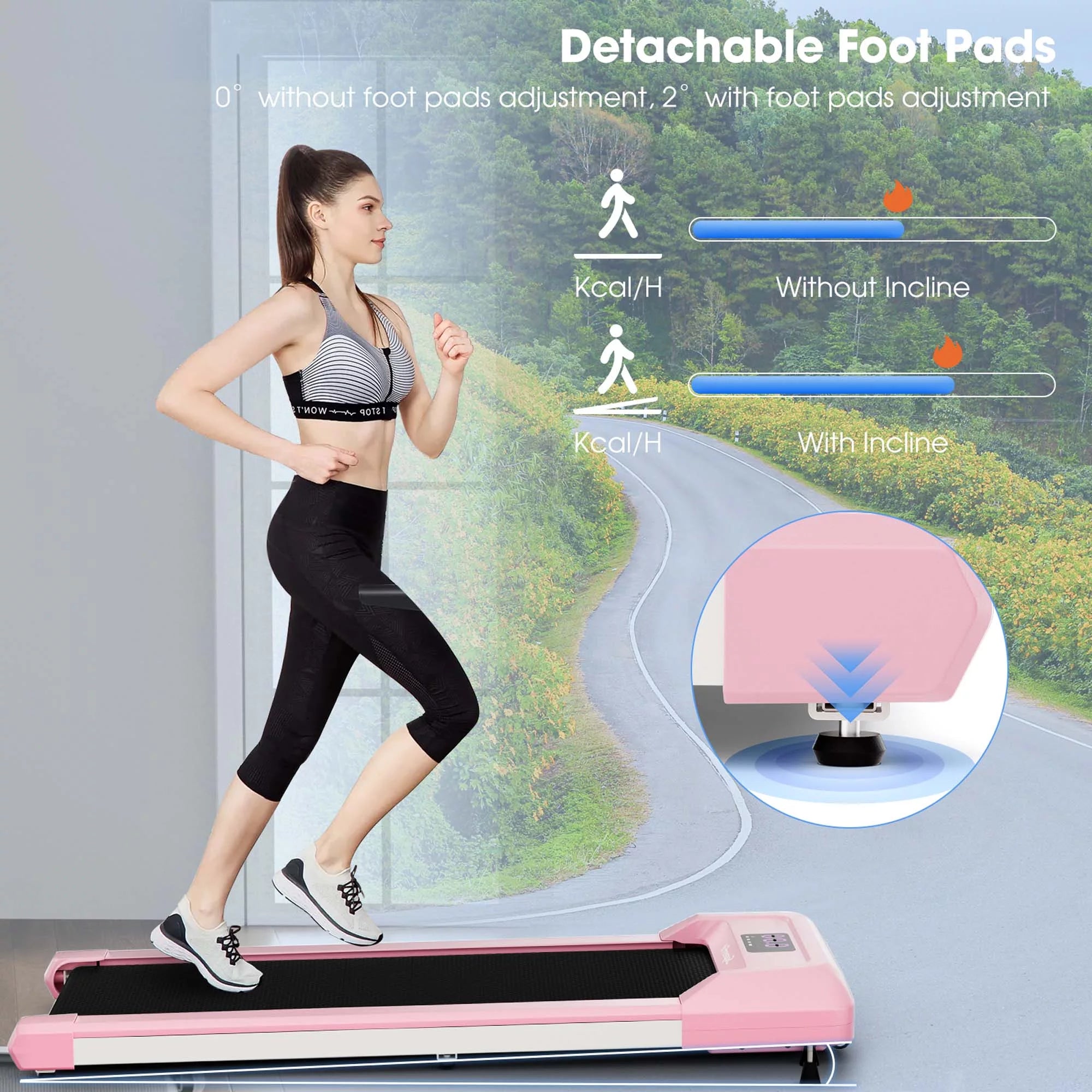SuperFit Walking Pad Under Desk Treadmill with Remote Control, Black G33180