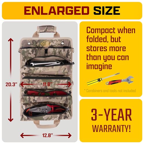 Ryker Roll Up Tool Bag Organizer with Detachable Pouches O5686