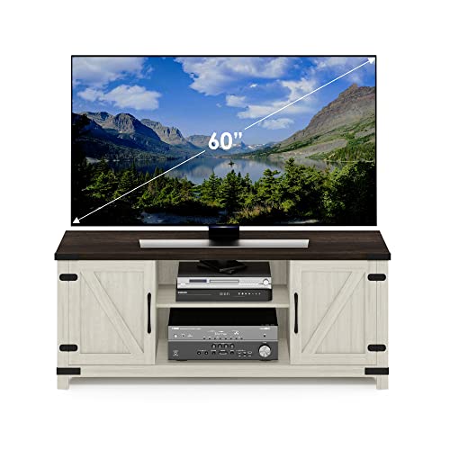 Furinno JAYA Large Entertainment Stand for TV Up to 55 Inch, French Oak Grey/Black V100781