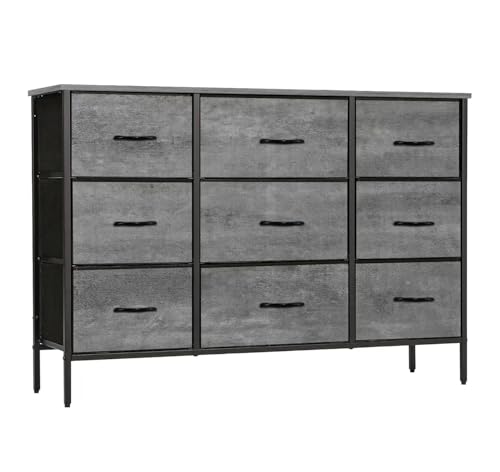 9-Drawer Fabric Dresser for Bedroom, TV Stand Storage Cabinet U5871