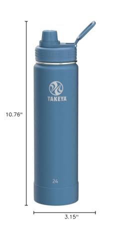 Takeya Actives Water Bottle with Spout Lid, 18 oz, Midnight Blue W579