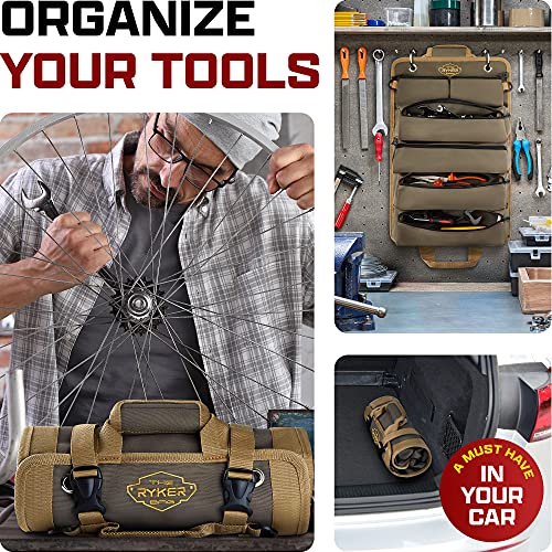 Ryker Roll Up Tool Bag Organizer with Detachable Pouches O5686