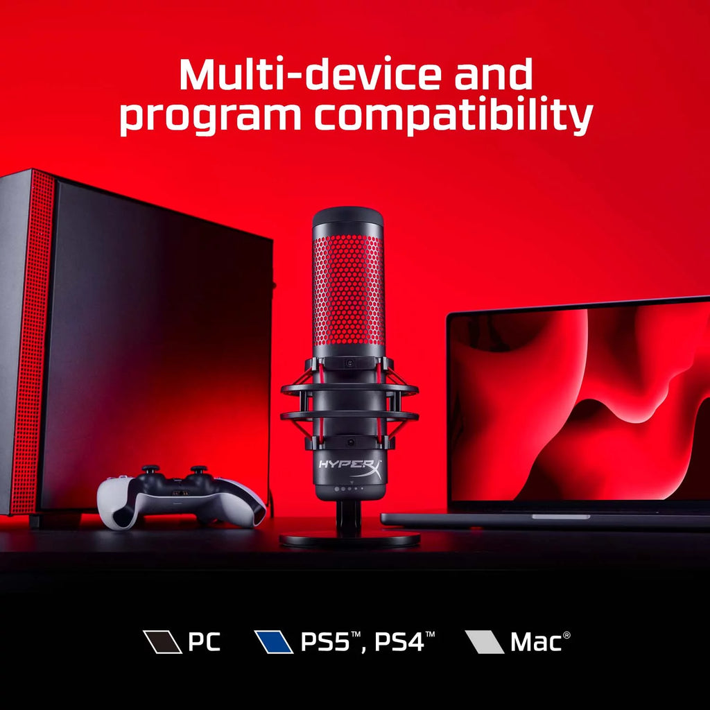 HyperX QuadCast USB Condenser Gaming Microphone for PC, PS4, PS5 and Mac A393077