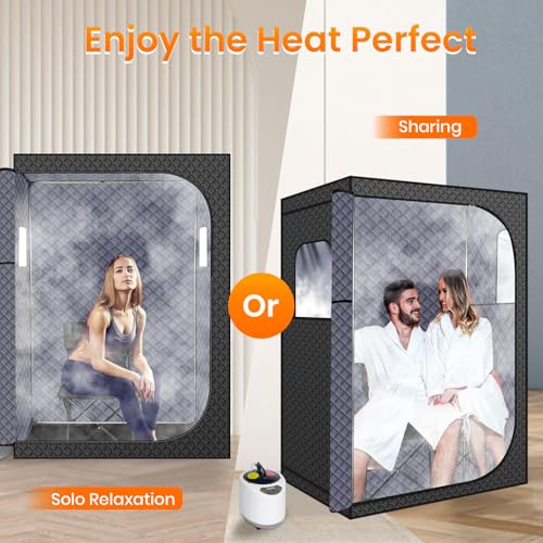 MIXC Portable Steam Sauna Box with Remote Control and Folding Chair A988