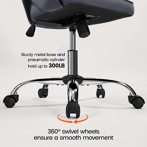 Yaheetech Velvet Vanity Chair with Wheels for Bedroom Cream U9976