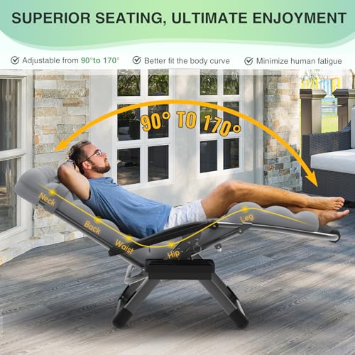 Suteck Zero Gravity Chair Reclining Camping Lounge with Removable Cushion and Cup Holder Z41184