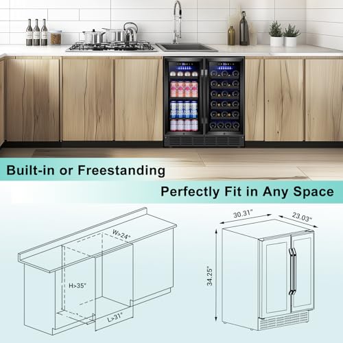 Electric Humidor Cabinet 35L with Digital LED Screen and Humidity Control C6096