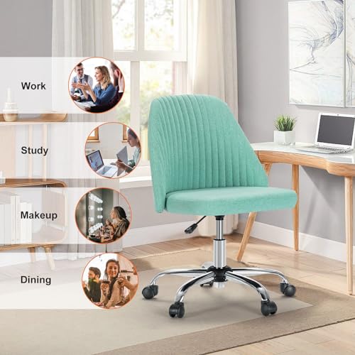 Sweetcrispy Armless Office Chair with Wheels, Adjustable Swivel Task Chair S259576