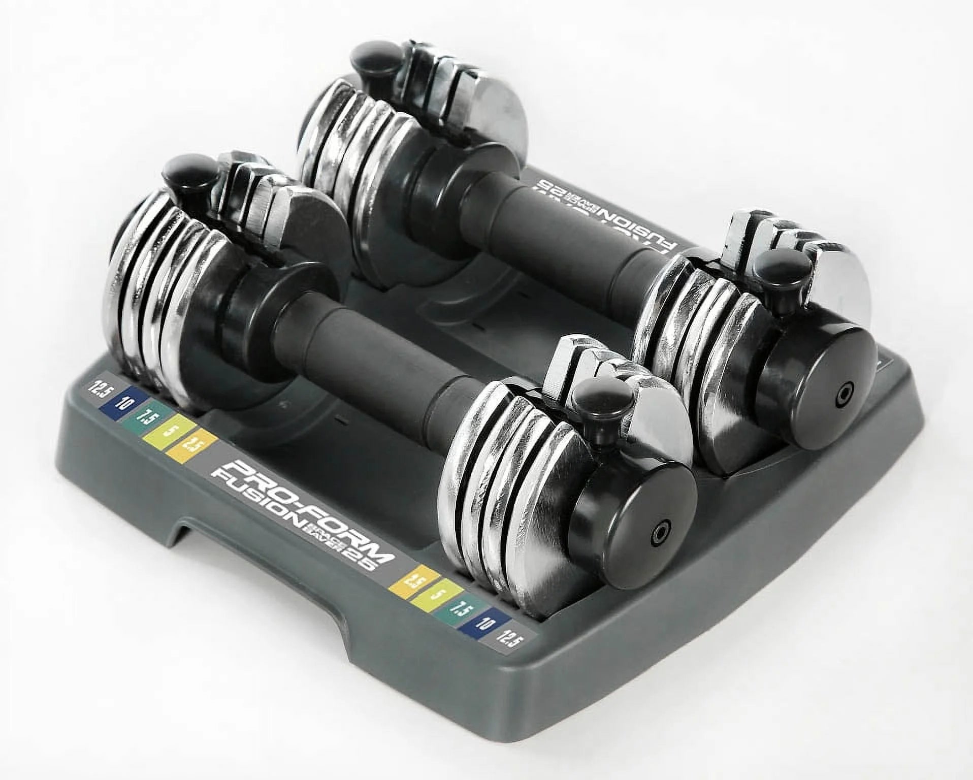 ProForm 12.5 lb. Adjustable Dumbbell Set with Storage Tray, Pair