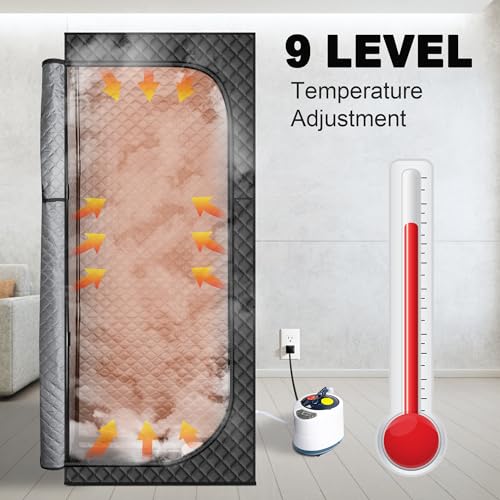 MIXC Portable Steam Sauna Box with Remote Control and Folding Chair A988