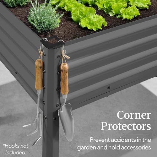 Best Choice Products 48x24x30in Galvanized Raised Garden Bed, Metal Elevated Planter Box, Dark Green S888804