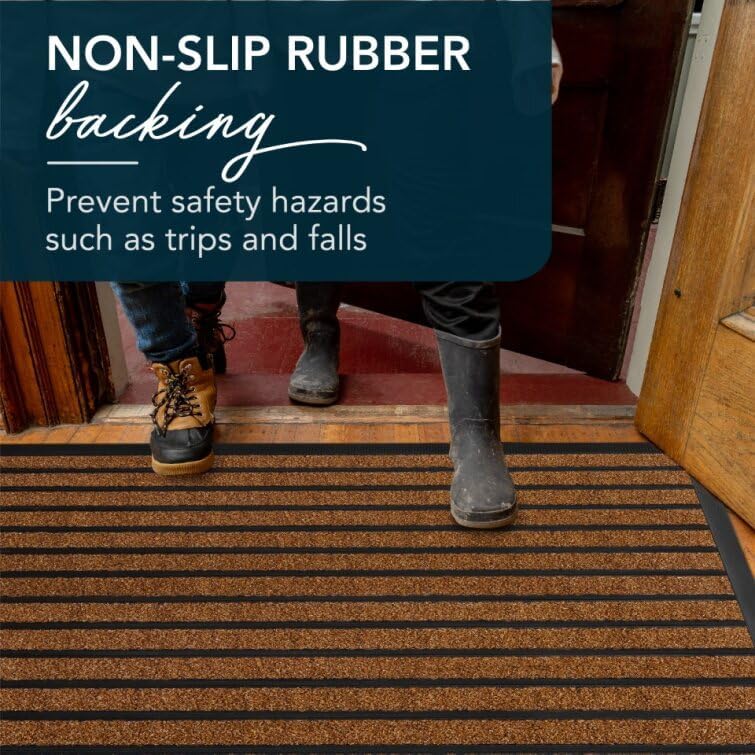 ubdyo Extra Durable Door Mat Non-Slip Outdoor Entrance 30" x 17" Bright Brown W5648