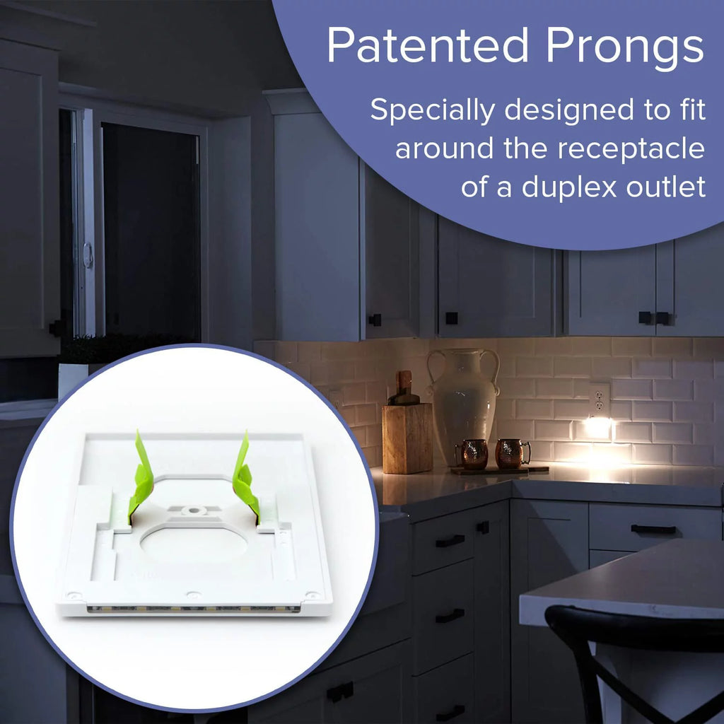 SnapPower GuideLight 2 LED Night Light Outlet Wall Plate, Duplex, White J3320