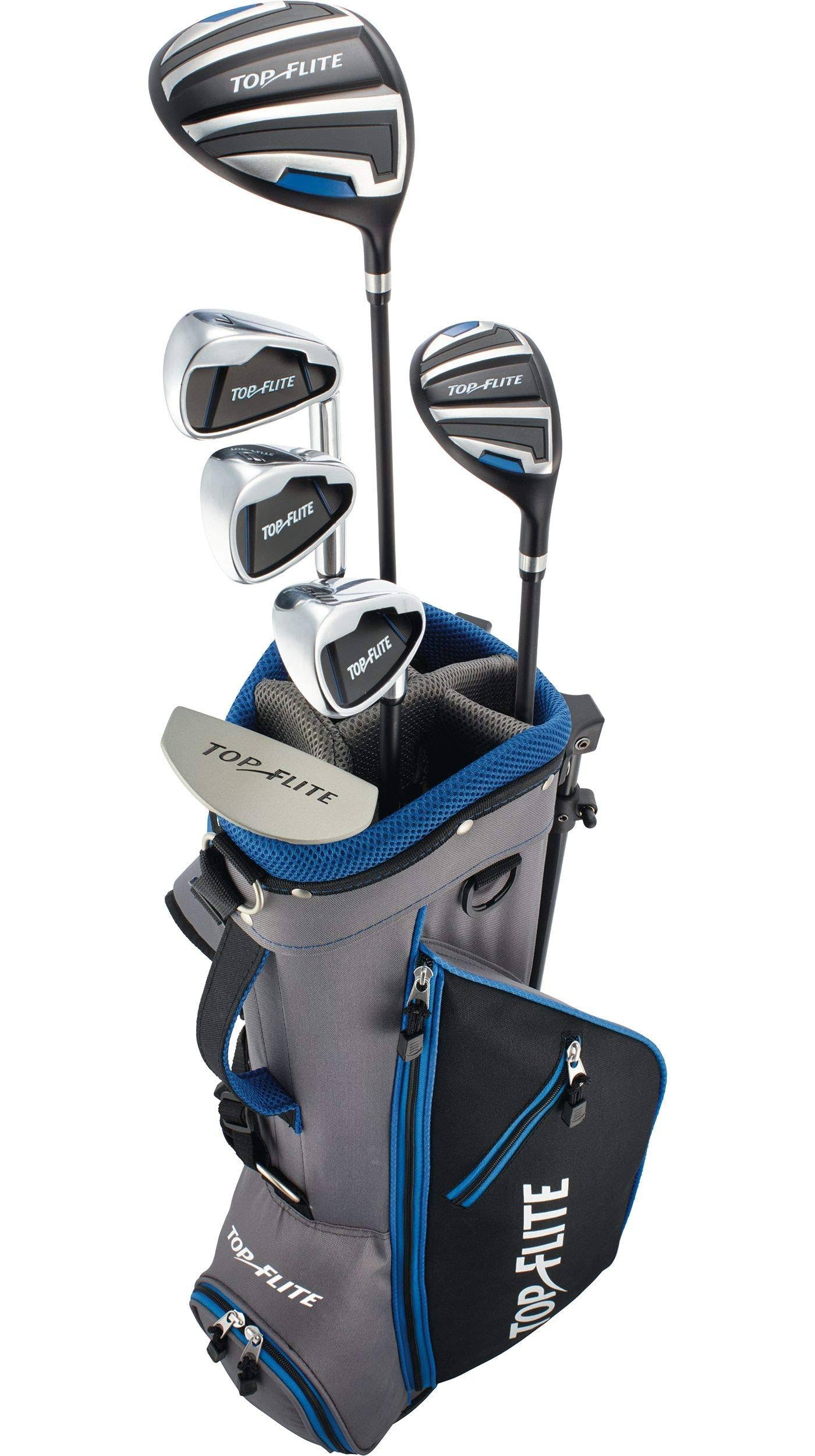 Top Flite 2019 Kids& 9-Piece Complete Set (Height 53 and Above)-Grey/Blue-Right Hand