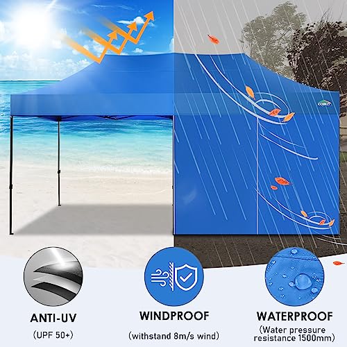 COBIZI 10x20 Heavy Duty Pop Up Canopy Tent with 6 Sidewalls, White A84790