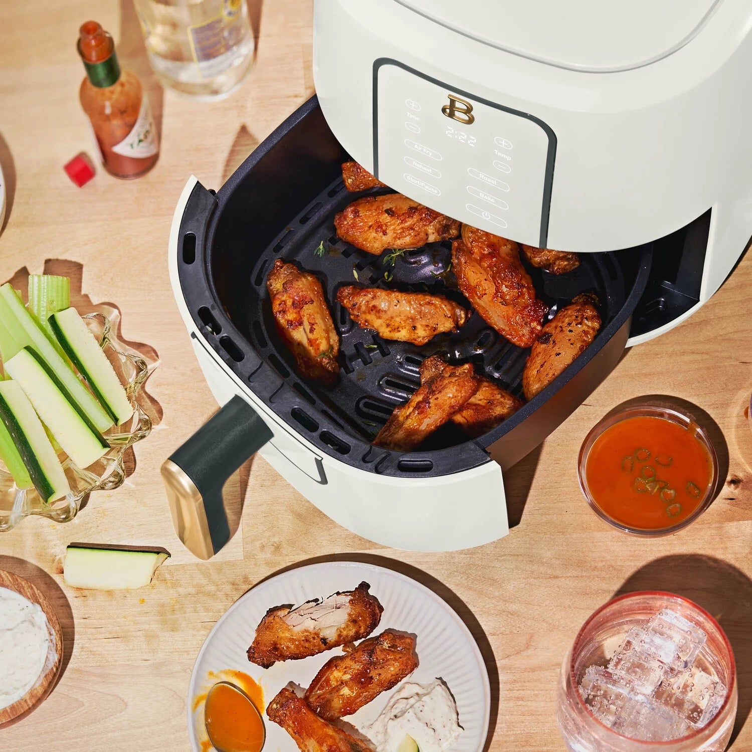 Beautiful 3 Qt Air Fryer with TurboCrisp Technology, White Icing by Drew Barrymore Q37808