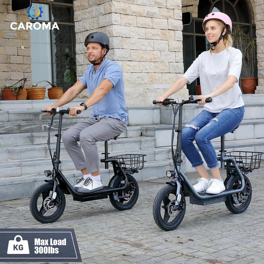 Caroma 500W Electric Scooter with Seat for Adult, 14 inch, 20 MPH F719250