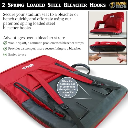 BRAWNTIDE Stadium Seat with Back Support, Cushion, Cup Holders J7745