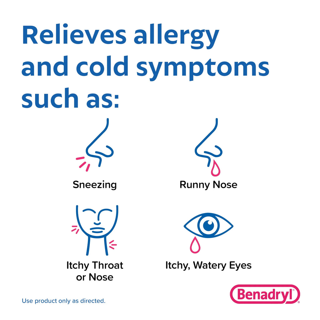 Benadryl Ultratabs Antihistamine Cold & Allergy Relief Tablets, 24 Ct W2632