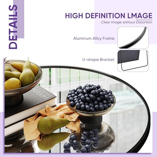 Arched Full Length Floor Mirror 76"x34" Black Freestanding I957