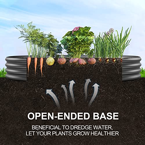 Land Guard Galvanized Raised Garden Bed Kit, Oval Large Metal Planter Box U192