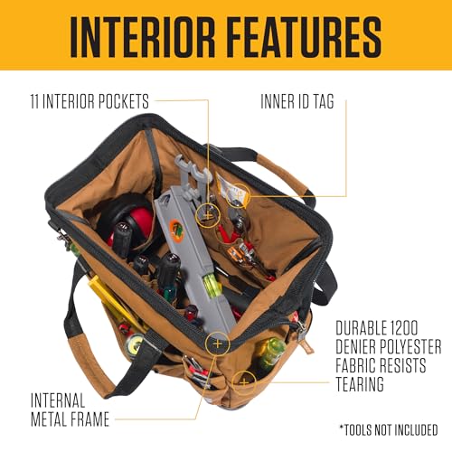 Carhartt Onsite Tool Bag, 18-Inch, Water-Resistant, Molded Base P40578