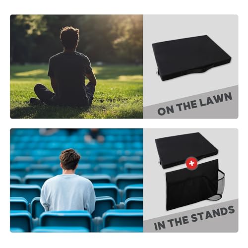 2 Pack Stadium Seat Cushions, Extra Thick, Portable Q734