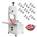 1500w Electric Meat Bone Saw, Stainless Steel Tabletop Meat Bandsaw for Butchering, Cutting Thickness 0.8-7.1 Inches, Commercial Frozen Meat Cutting Machine with 6 Blades, Workbeach 19.3 "x 15.35"