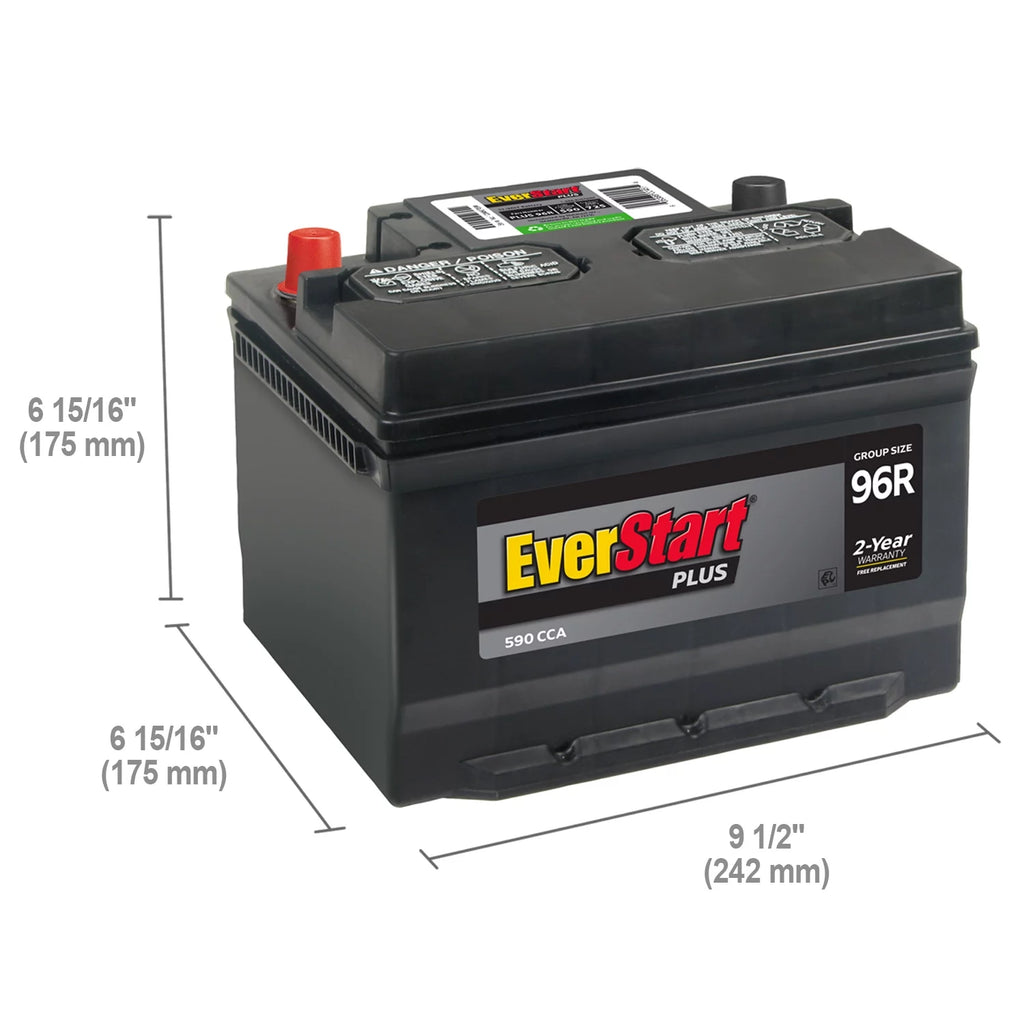 EverStart Plus Lead Acid Automotive Battery Group Size 96R 12V 590 CCA L61683