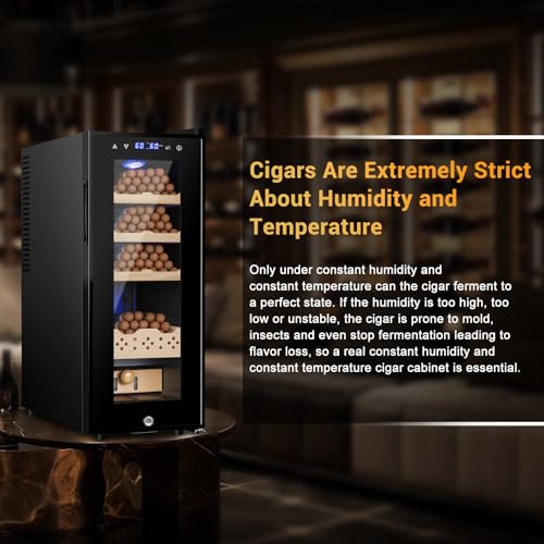 Electric Humidor Cabinet 35L with Digital LED Screen and Humidity Control C6096