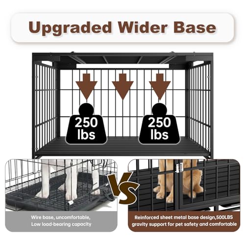 54 Inch Heavy Duty Dog Crate with Wheels for Large Dogs D47062