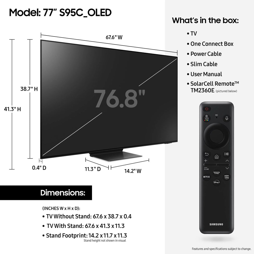 SAMSUNG 77" S95C OLED 4K Smart TV O4585