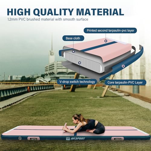 AKSPORT Gymnastics Air Mat Tumble Track with Air Pump A7907